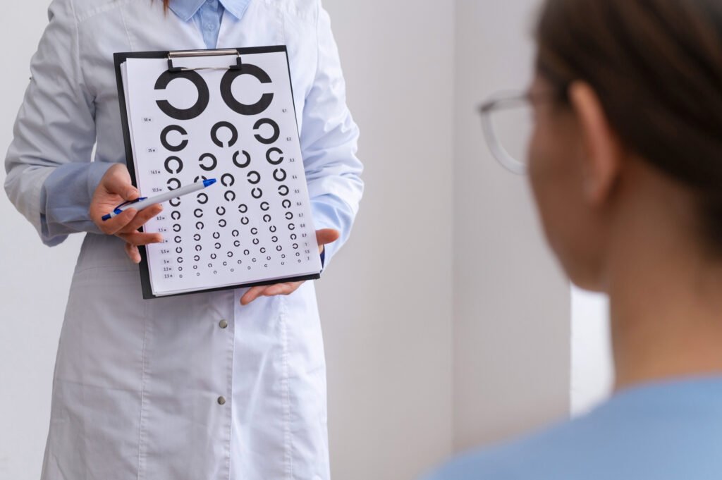 فحص حدة الإبصار باستخدام لوحة النظر